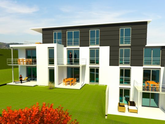 Haus B - Perspektive Süden Haus B - Perspektive Süden