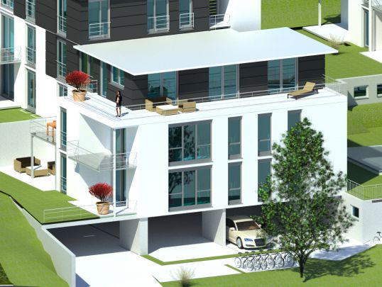 Haus B - Perspektive Süd-Osten Haus B - Perspektive Süd-Osten